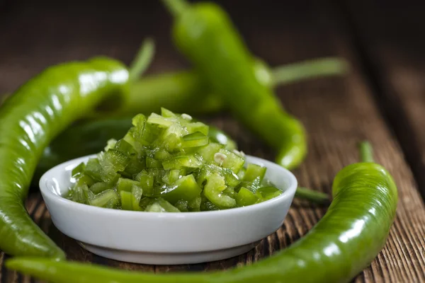 Konserverade gröna chili — Stockfoto