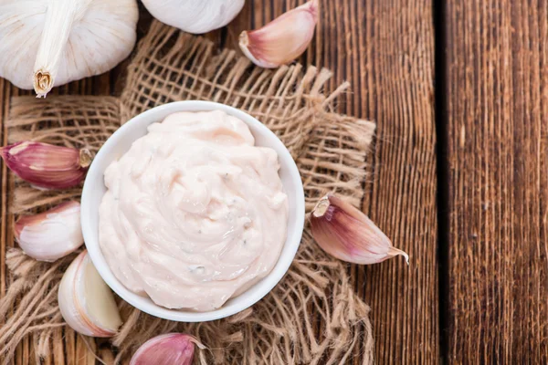 Bawang putih Dip tampilan atas — Stok Foto