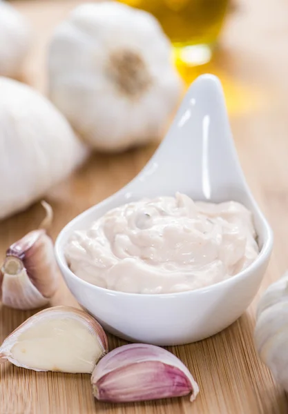 Portion of Aioli with garlics — Stock Photo, Image