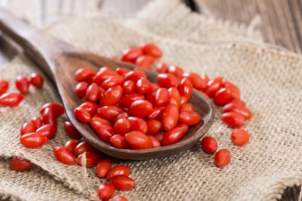 Goji Berries on spoon — Stock Photo, Image