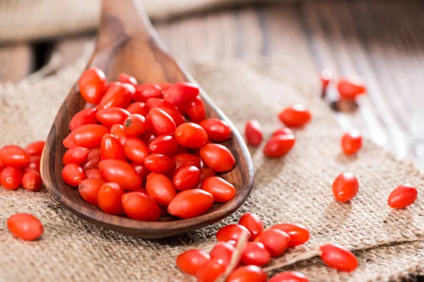 Goji Berries on spoon — Stock Photo, Image