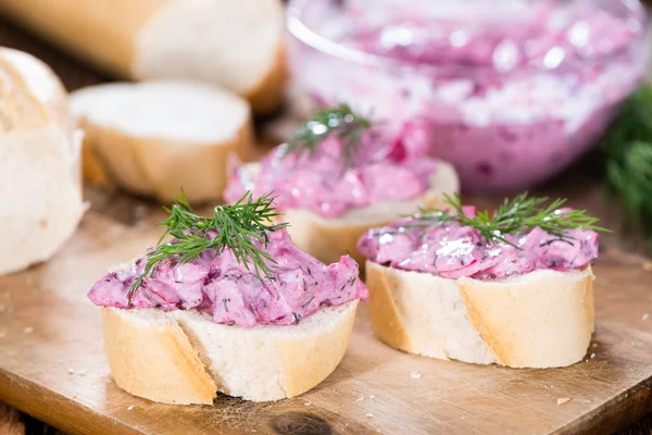 Ensalada de Arenque en una baguette — Foto de Stock