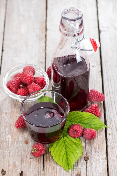 Raspberry Sirup in a glass — Stock Photo, Image