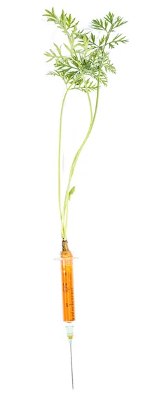 Karotten-Injektion (über Weiß) — Stockfoto