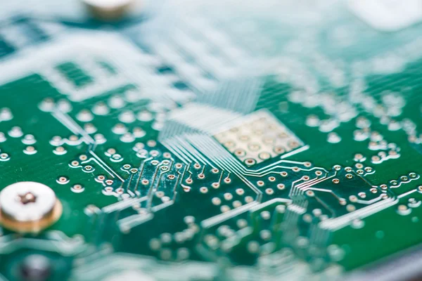 Green PCB (macro shot) — Stock Photo, Image