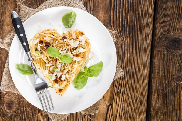 Heart Shape Spaghetti — Stock Photo, Image