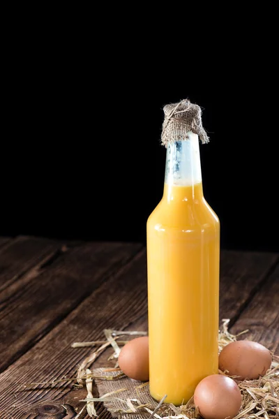 Bottle of Fresh made Egg Liqueur — Stock Photo, Image