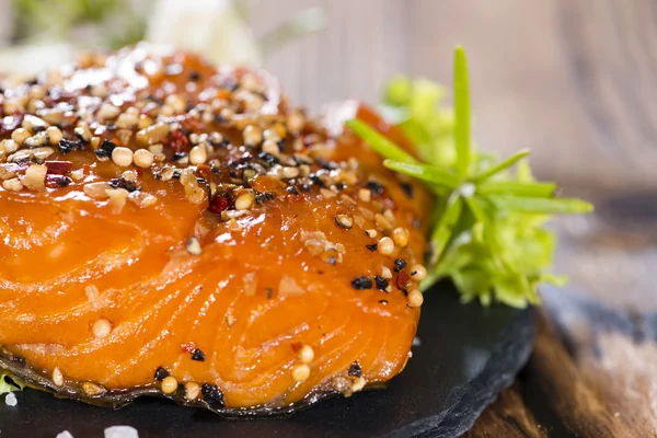 Salmon marinated with spice — Stock Photo, Image