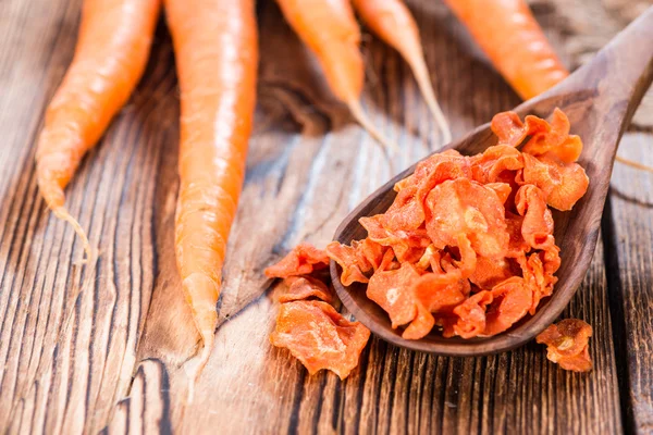 Dried vegetables (Carrots) on wood — Stock Photo, Image