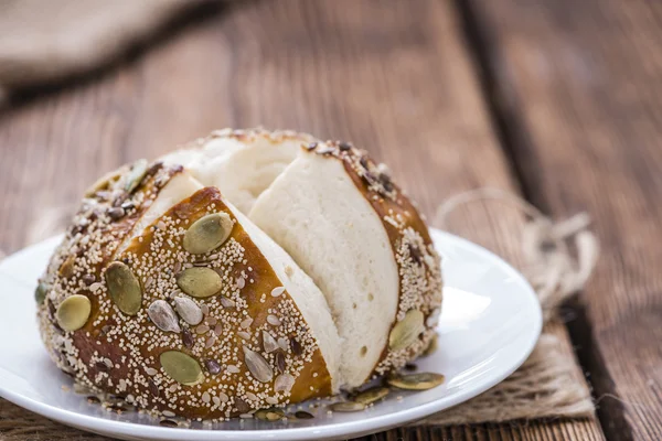 Pretzel Rolls with mixed Seeds — Stock Photo, Image