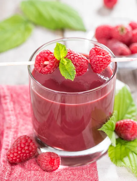 Glass with homemade Raspberry Juice — Stock Photo, Image