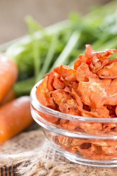 Dried vegetables (Carrots) on wood — Stock Photo, Image