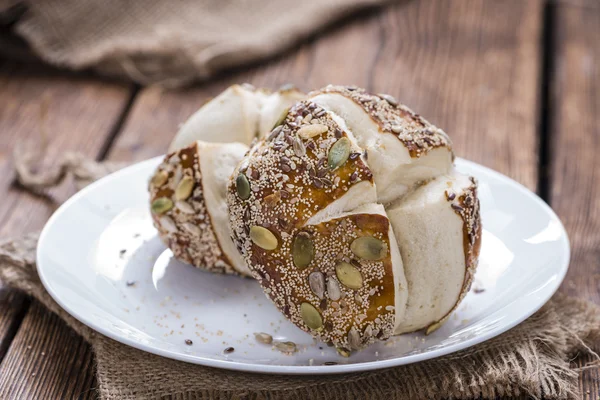 Pretzel Rolls with mixed Seeds — Stock Photo, Image