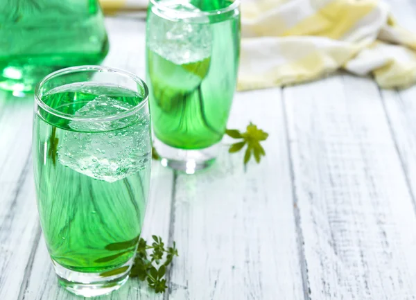 Cold beverage with Woodruff taste — Stock Photo, Image