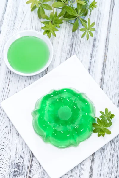 Portion of Woodruff Jelly in plate — Stock Photo, Image