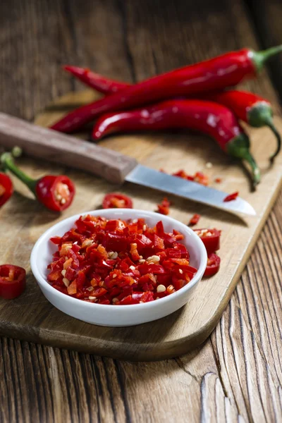 Red Chilis (dipotong ) — Stok Foto