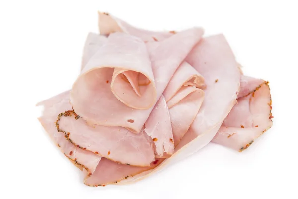 Portion of Ham on white — Stock Photo, Image