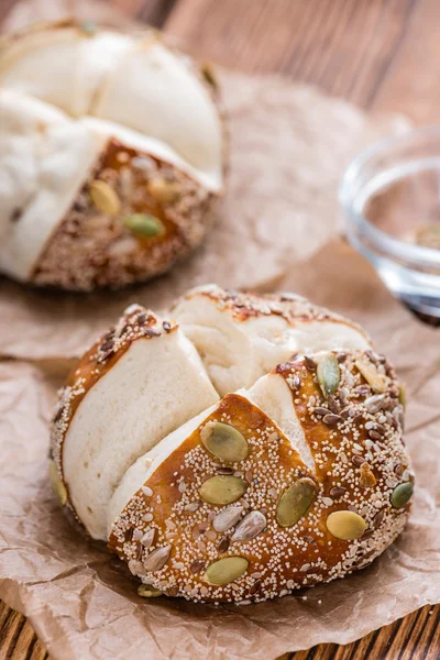 Pretzel Rolls with Seeds — Stock Photo, Image