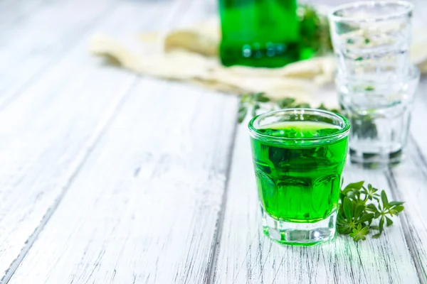 Sweet Woodruff Liqueur shots — Stock Photo, Image