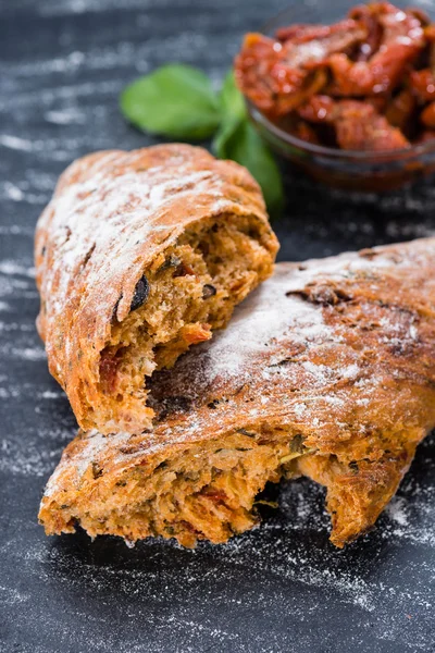 Ciabatta with dried Tomatoes — Stock Photo, Image