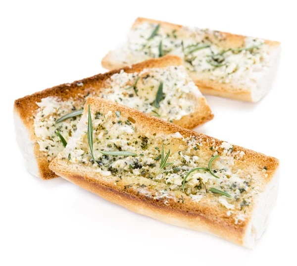Herb Butter Baguette over white — Stock Photo, Image