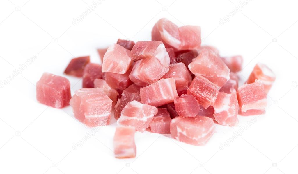 Diced Ham on white — Stock Photo © HandmadePicture 73099279