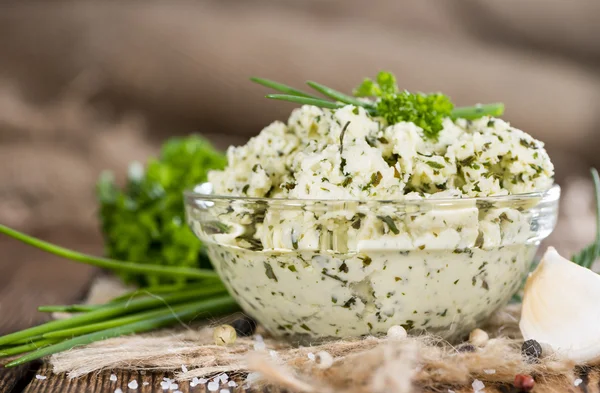 Herb Butter on wood — Stockfoto