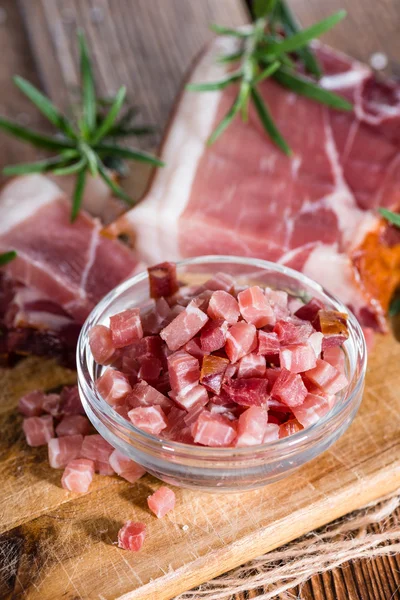 Diced Ham with Rosemary — Stock Photo, Image
