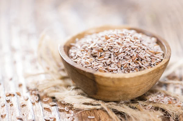 Heap de sementes de Psyllium em tigela — Fotografia de Stock