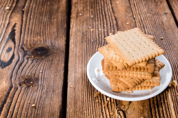 Porção de biscoitos de manteiga na placa — Fotografia de Stock