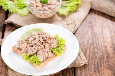 Slice of bread with Tuna salad clipart