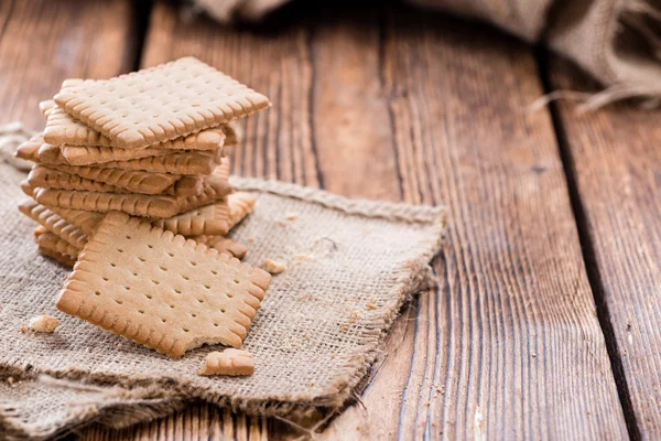 Biscotti al burro su legno — Foto Stock