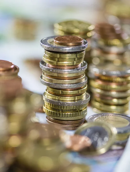 Stacked Euro Coins — Stock Photo, Image