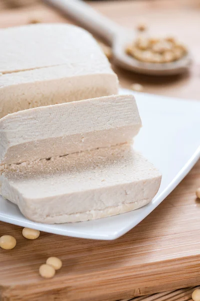 Del av tärnad Tofu — Stockfoto