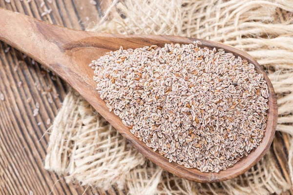 Träsked med Psyllium — Stockfoto