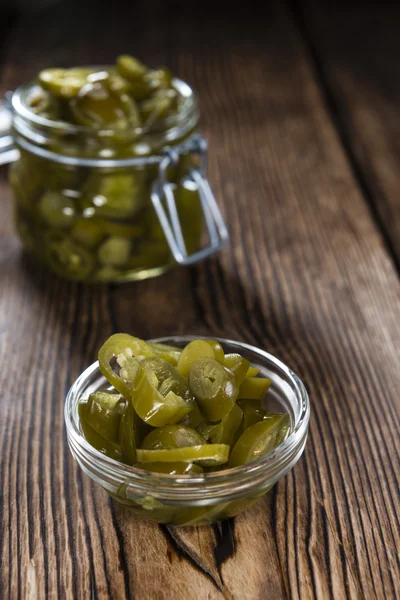 Del av Jalapenos i skål — Stockfoto