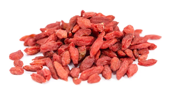 Bayas de goji secas aisladas en blanco —  Fotos de Stock