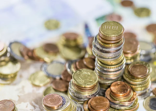 Stacked Euro Coins — Stock Photo, Image