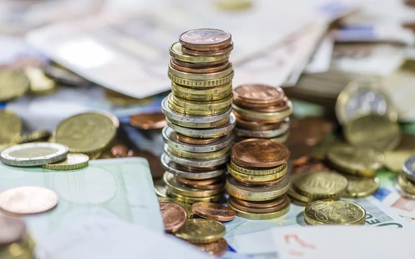 Euro Coins close-up shot — Stock Photo, Image