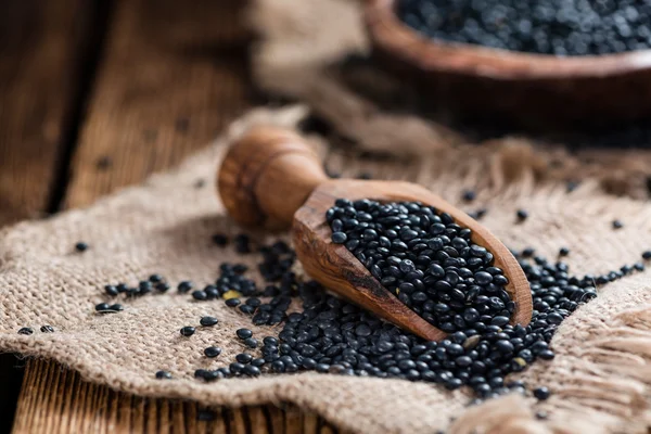 Portion of Black Lentils — Stock Photo, Image