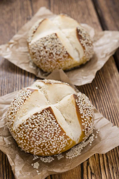 Pretzel Roll with Sesame — Stock Photo, Image