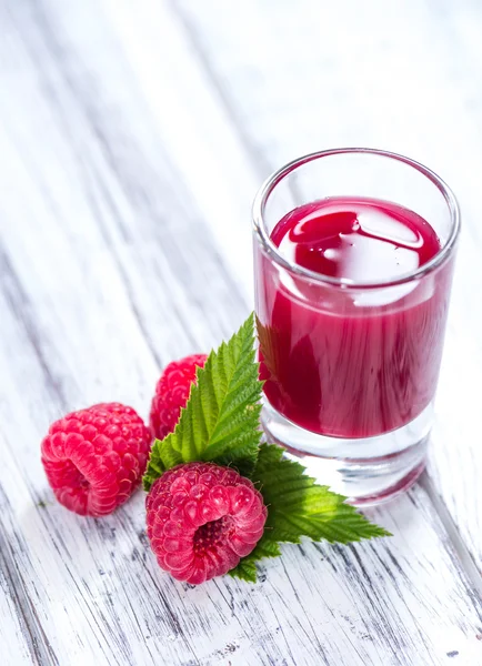 Glas med Hindbær Likør - Stock-foto