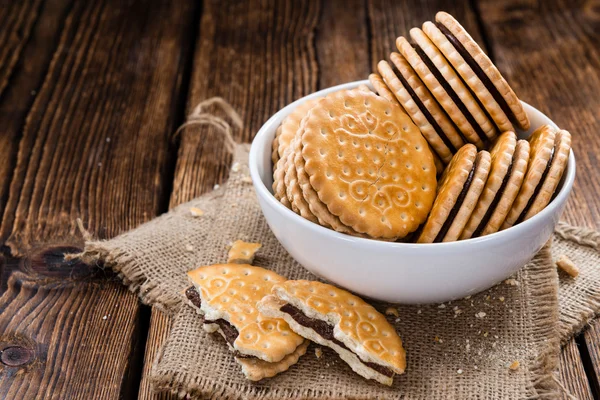 Biscuiți cu cremă de ciocolată — Fotografie, imagine de stoc