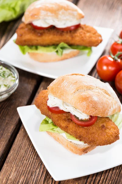 Hjemmelaget Fishburger – stockfoto