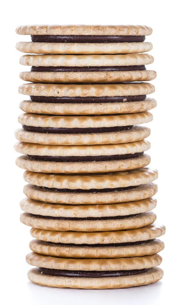 Galletas de crema aisladas en blanco — Foto de Stock