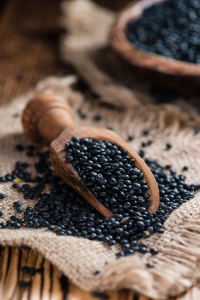 stock image Some Black Lentils close-up shot