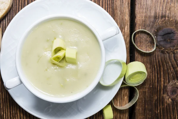 Leek Soup fresh made — Stock Photo, Image