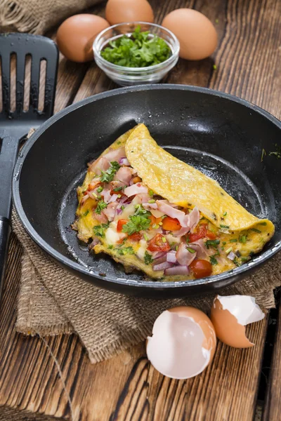 Homemade Ham and Cheese Omelette — Stock Photo, Image