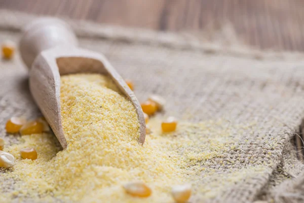 Heap of fresh Cornmeal — Stock Photo, Image