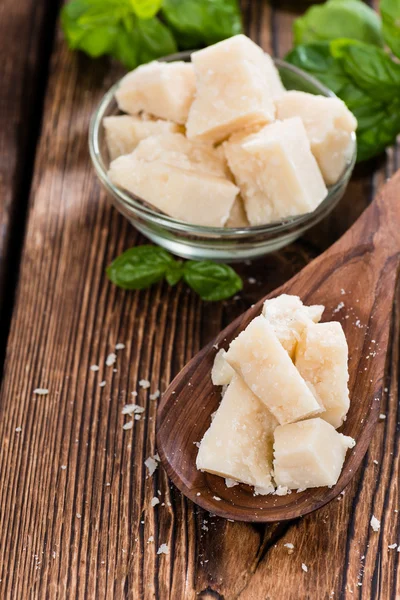 Parmesan Cheese with Basil — Stock Photo, Image
